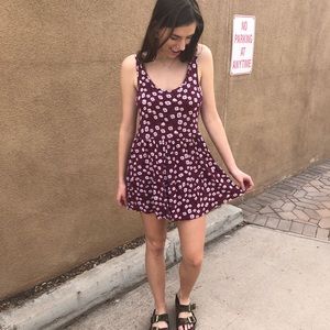 Burgundy floral dress